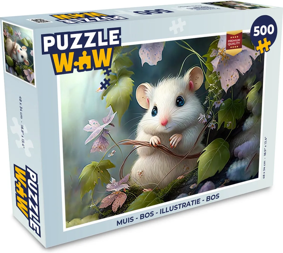 PuzzleWow Puzzel Muis Bos Bloemen 500 Stuks