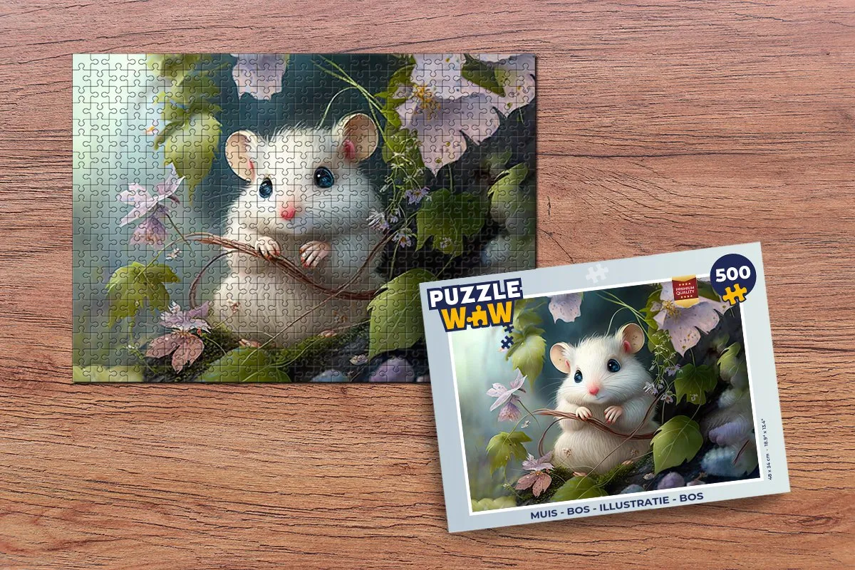 PuzzleWow Puzzel Muis Bos Bloemen 500 Stuks - Multicolor
