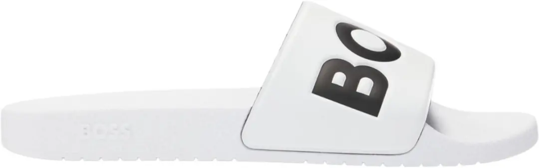 Boss Heren Slippers Wit Met Printje Voor Comfortabel Gebruik