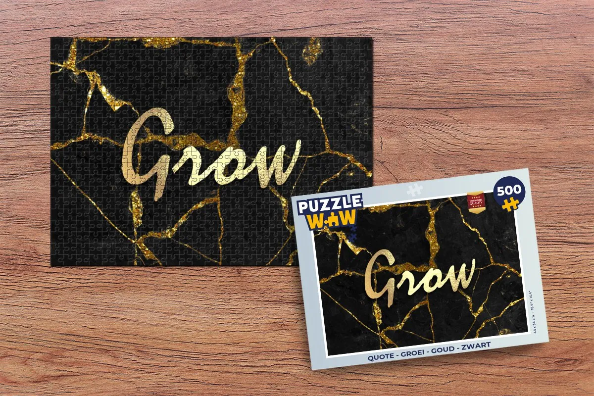 PuzzleWow Quote Groei Legpuzzel 500 Stuks - Multicolor
