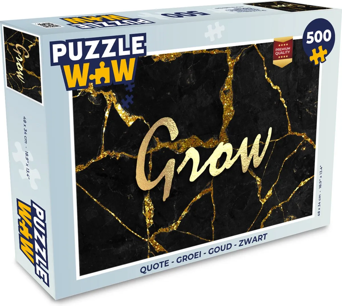 PuzzleWow Quote Groei Legpuzzel 500 Stuks - Multicolor
