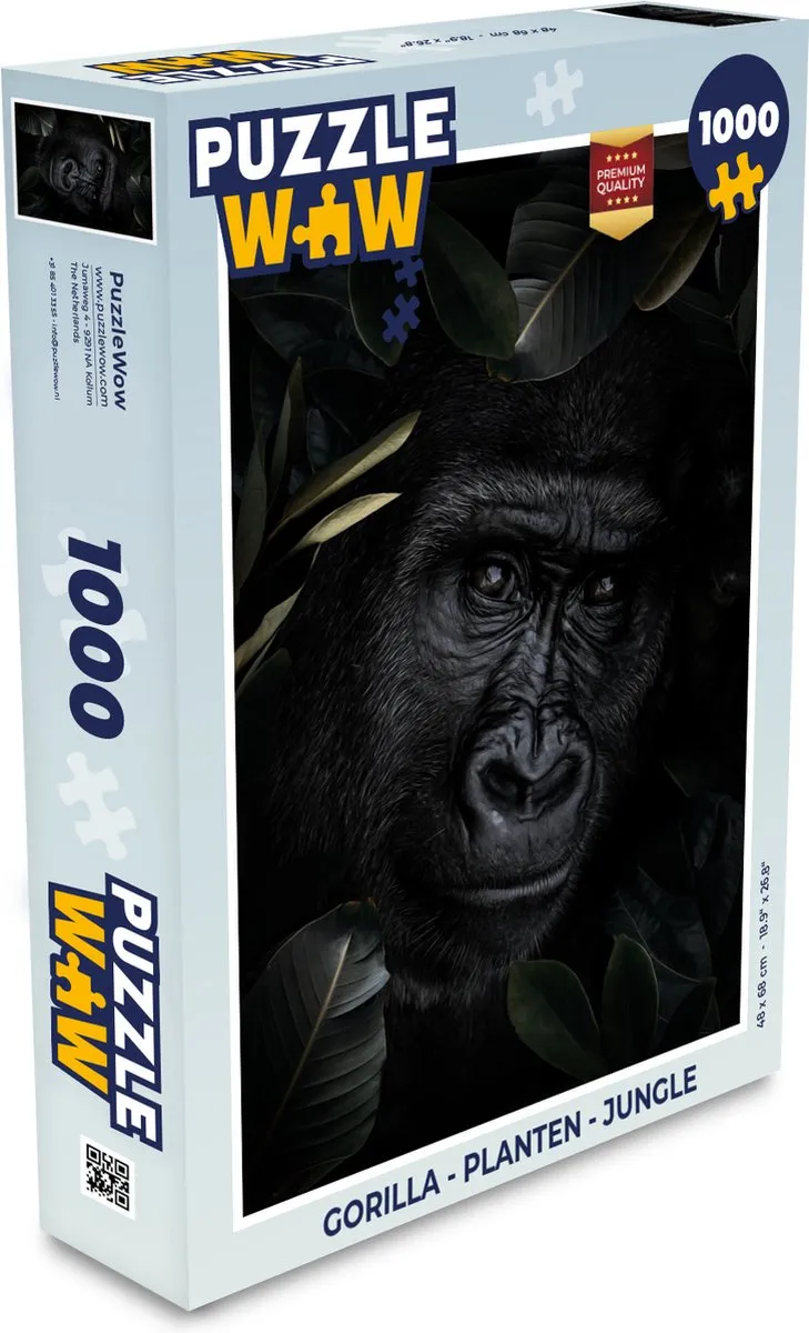 PuzzleWow Gorilla Jungle Legpuzzel 1000 Stuks