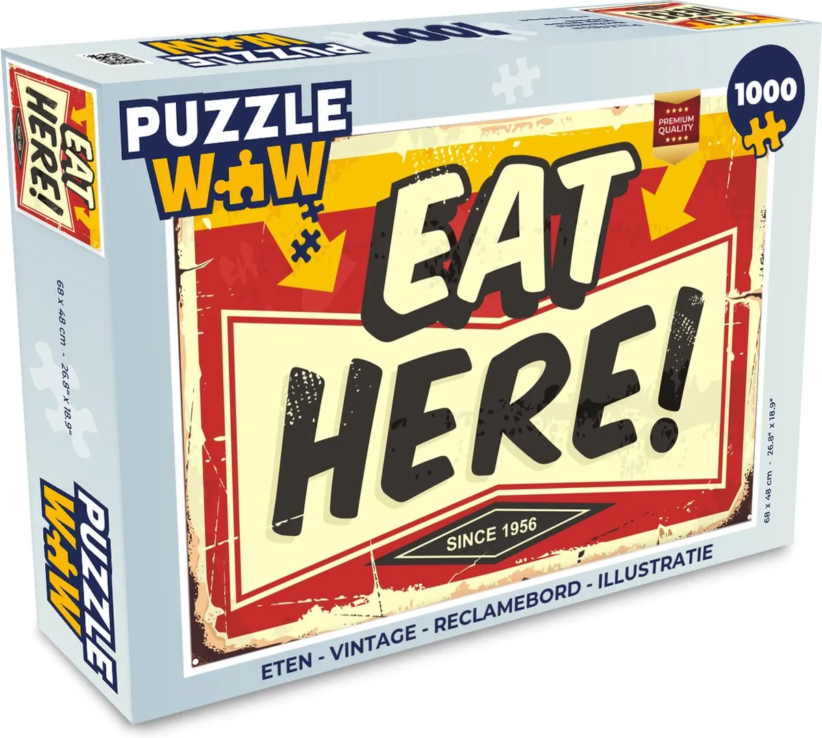 PuzzleWow Vintage Reclamebord Legpuzzel 1000 Stuks - Multicolor