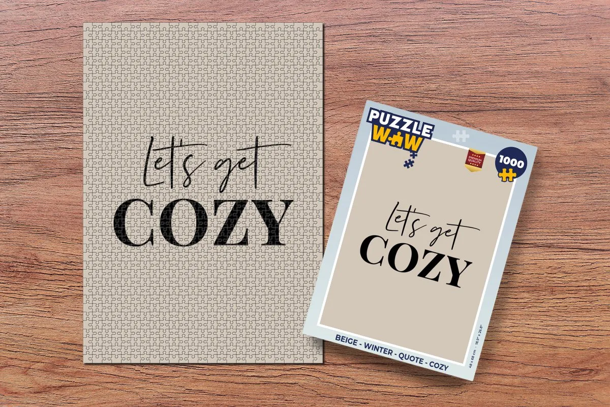 PuzzleWow Legpuzzel 1000 Stuks - Cozy Quote - Bruin