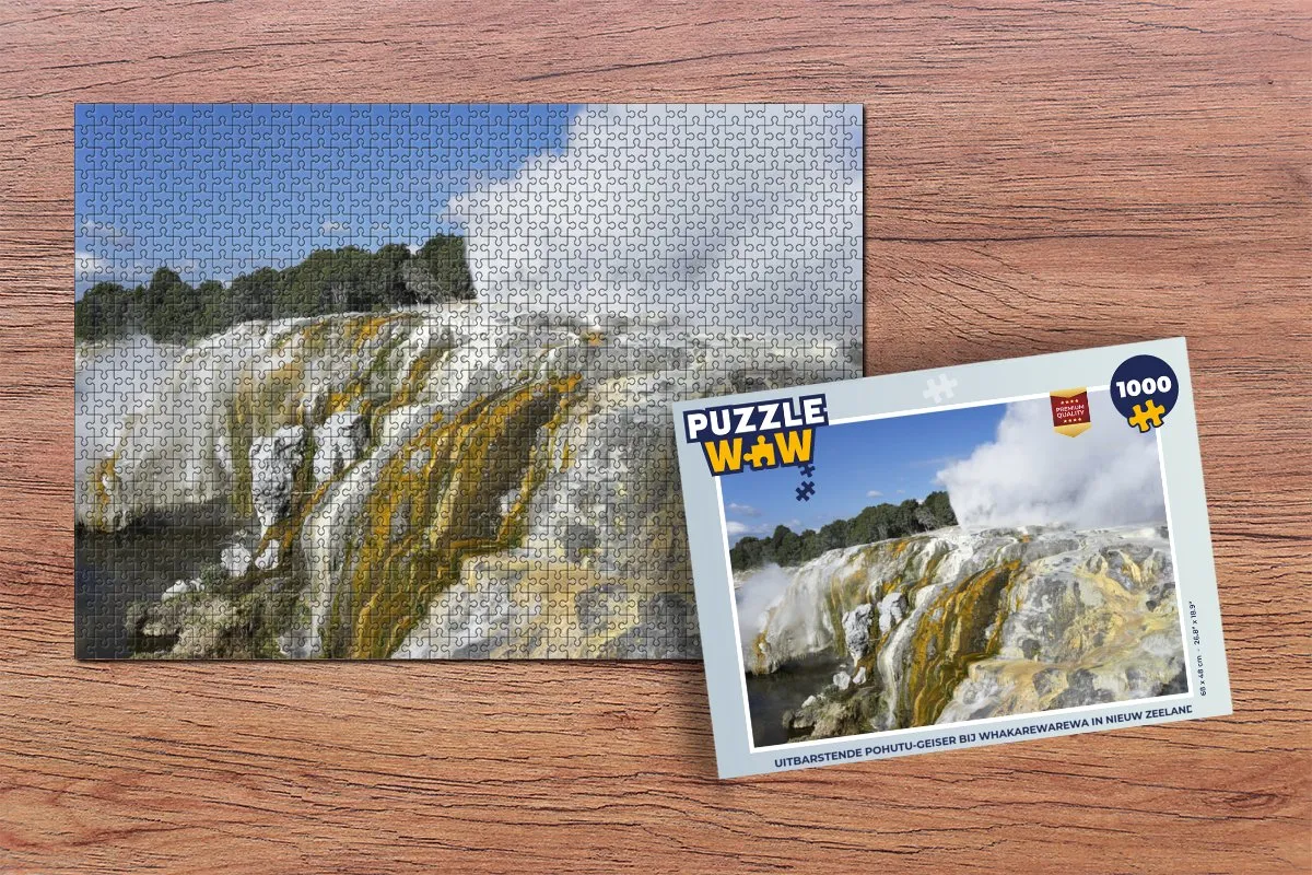 PuzzleWow Pohutu Geiser Legpuzzel 1000 Stuks - Multicolor