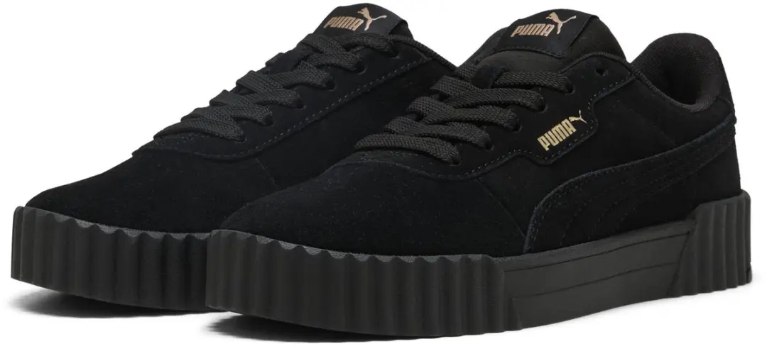 Puma Carina 3.0 SD damestrainers leren schoenen 400721 01 Black-Gold