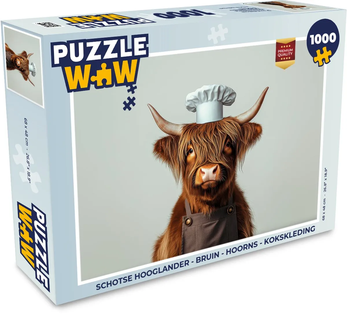PuzzleWow Schotse Hooglander Legpuzzel 1000 Stuks - Kokskleding