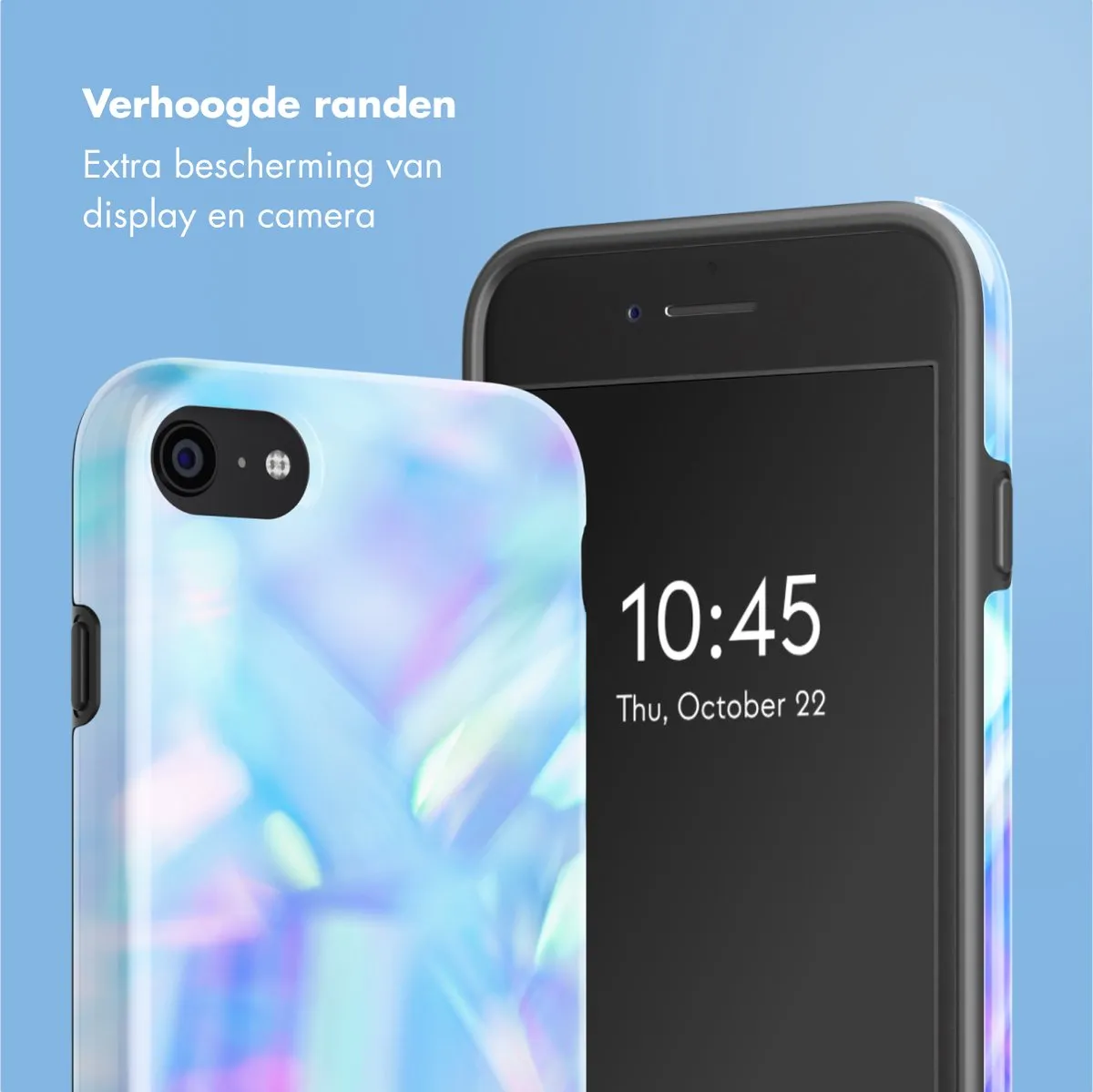 Selencia Hoesje iPhone SE/8/7/6s/6 - Holographic Blue Dream