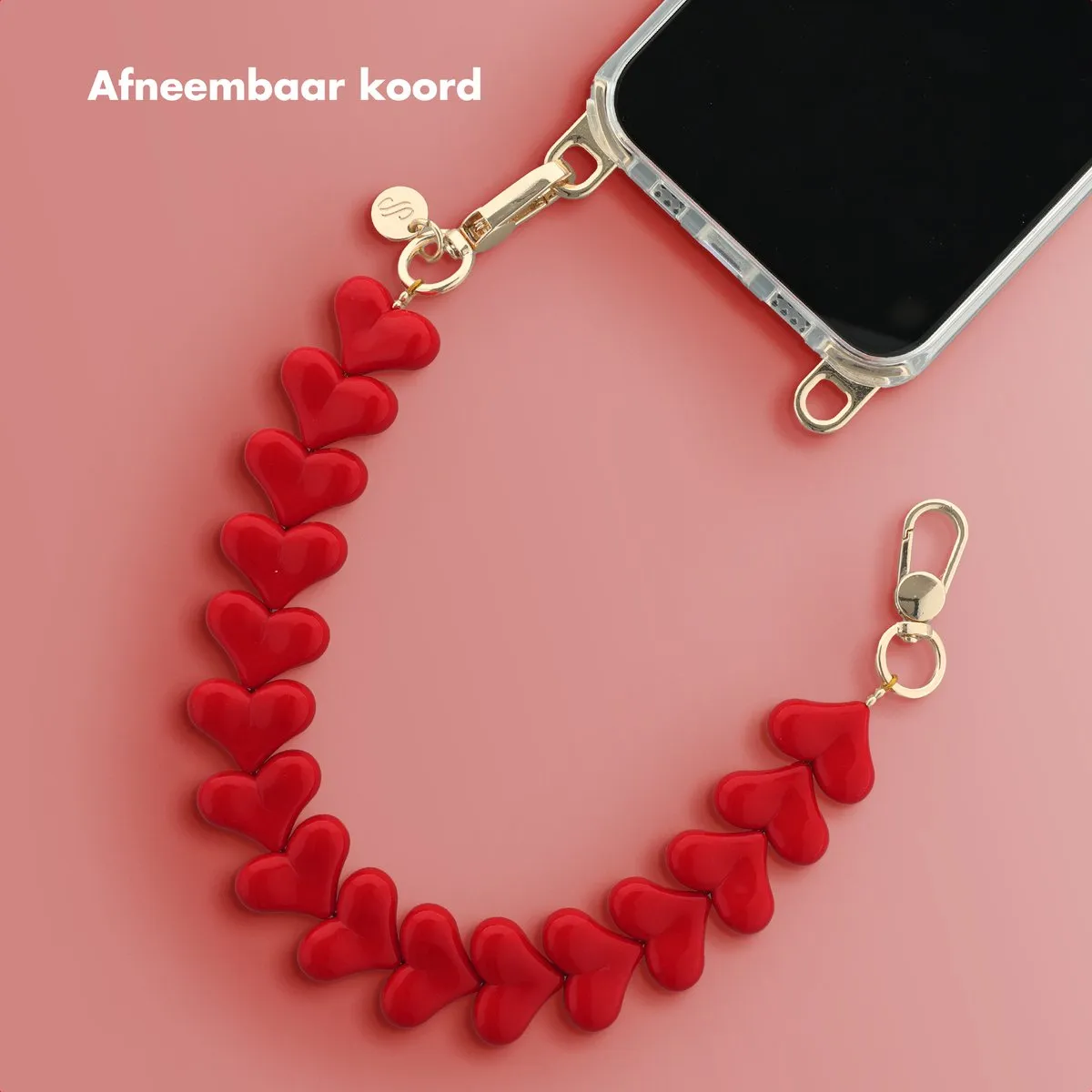 Selencia Universeel Hartjes Telefoonkoord - Rood