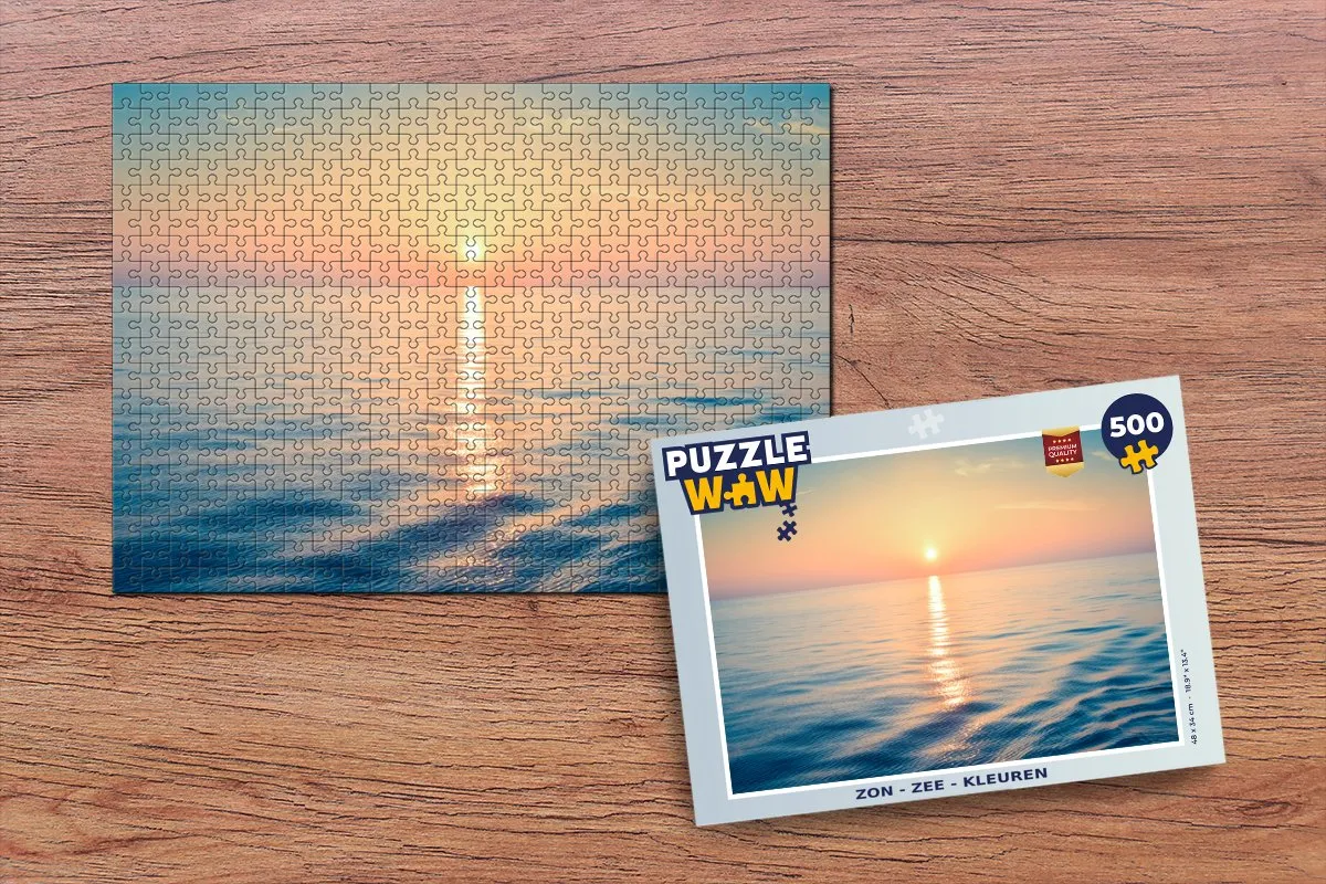PuzzleWow Legpuzzel 500 Stuks - Zon Zee Kleuren - Multicolor