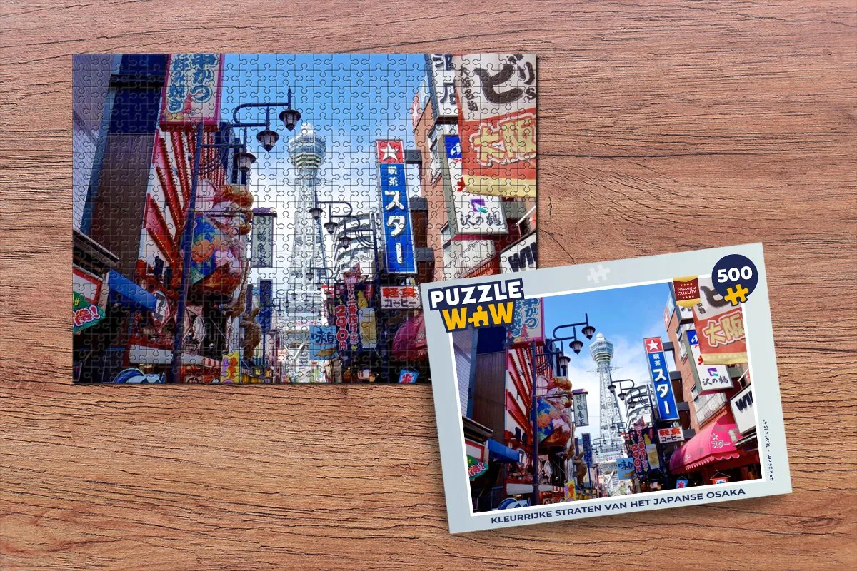 PuzzleWow Osaka Legpuzzel 500 Stuks - Multicolor
