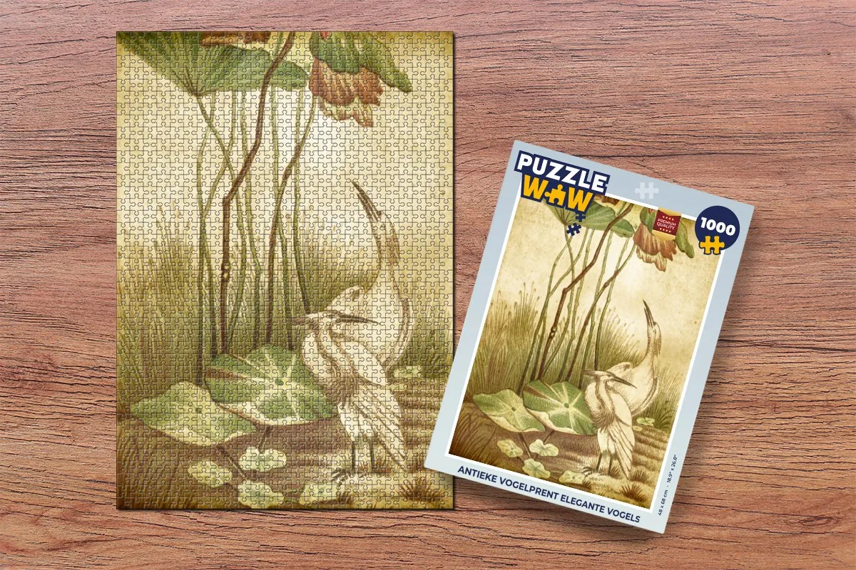 PuzzleWow Antieke Vogelprent Legpuzzel 1000 Stuks - Multicolor