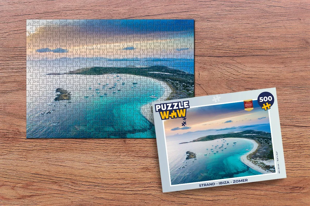 PuzzleWow Strand Ibiza Legpuzzel 500 Stuks - Multicolor
