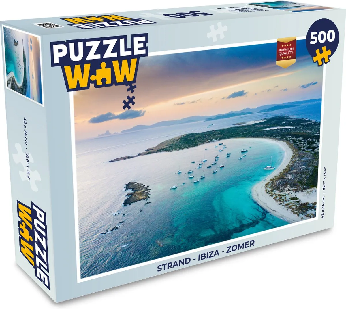 PuzzleWow Strand Ibiza Legpuzzel 500 Stuks