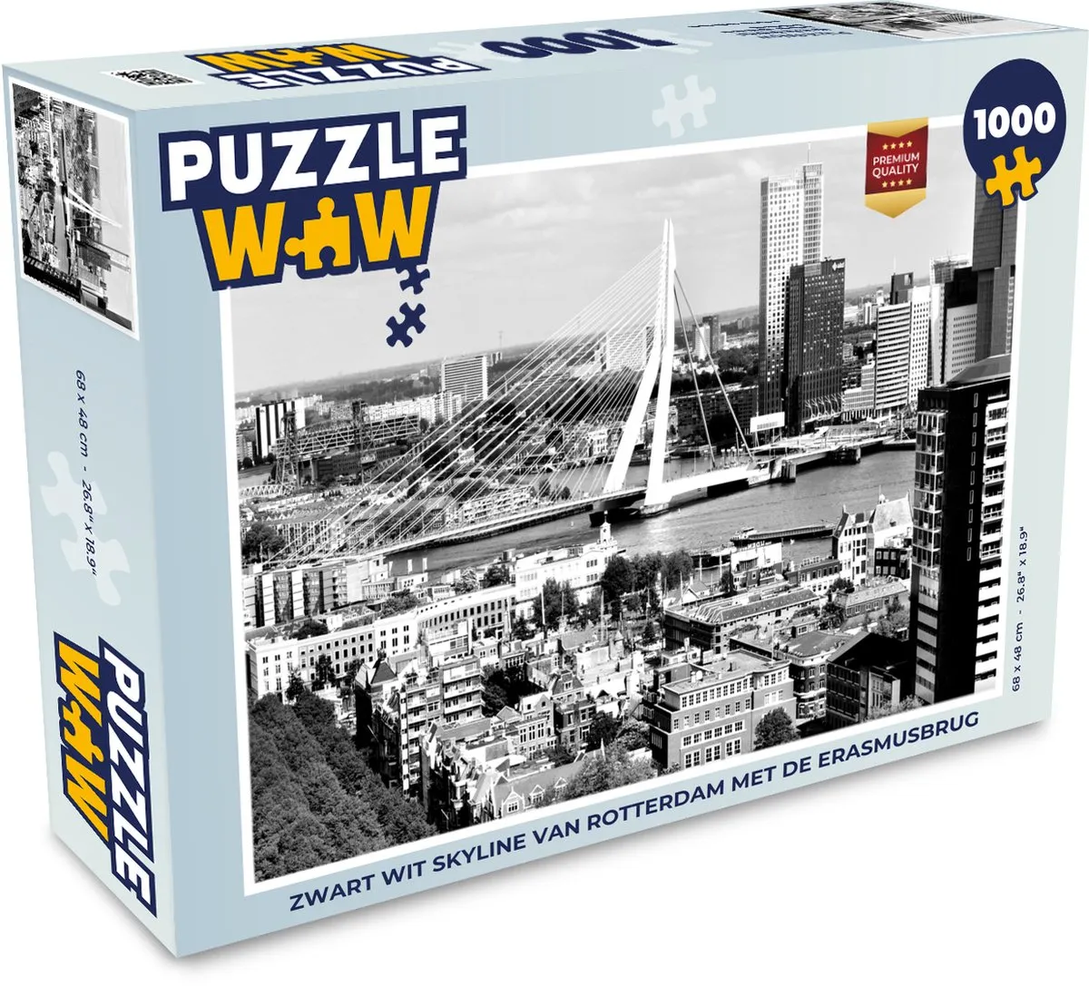 PuzzleWow Rotterdam Skyline Legpuzzel 1000 Stuks - Multicolor