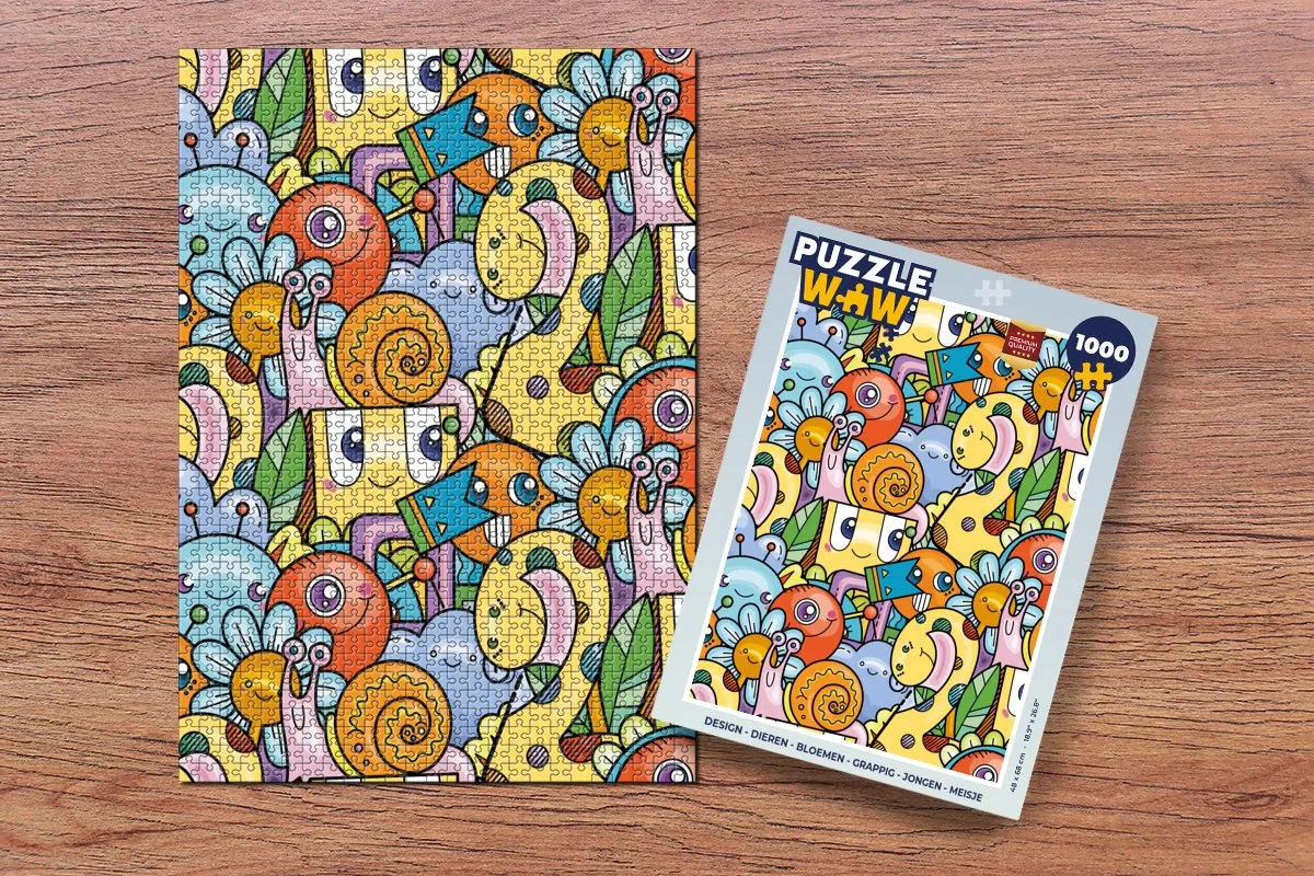PuzzleWow Dieren Bloemen Grappig Legpuzzel 1000 Stukken - Multicolor