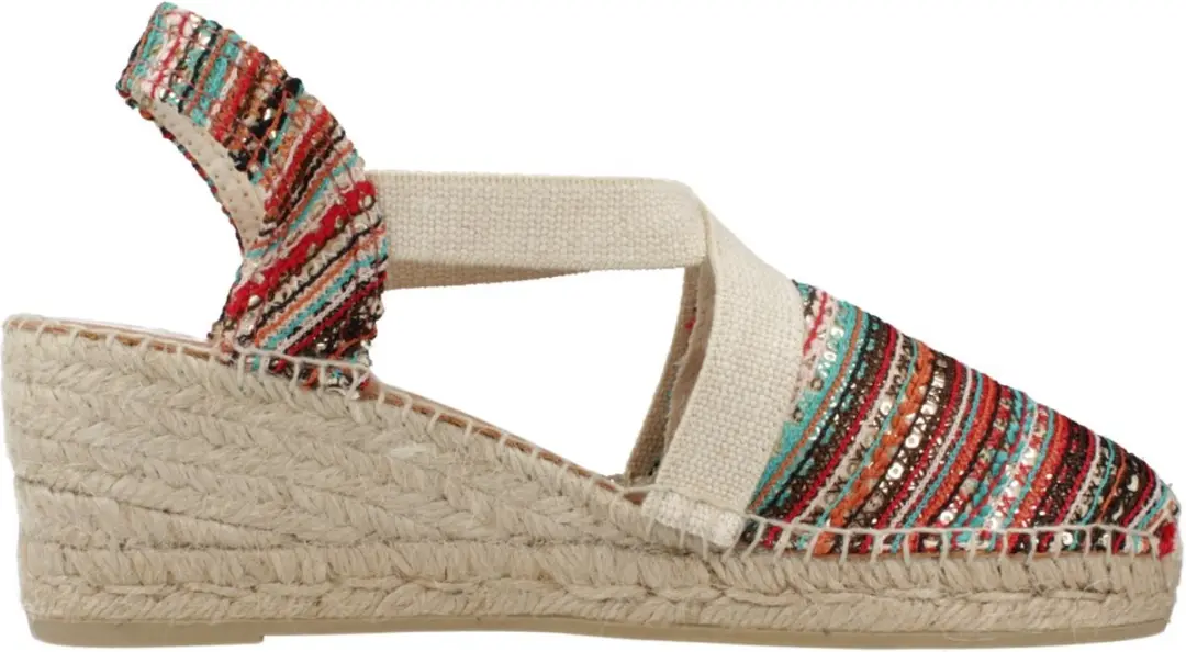 Espadrilles met middelhoge sleehak in veelkleurige stof