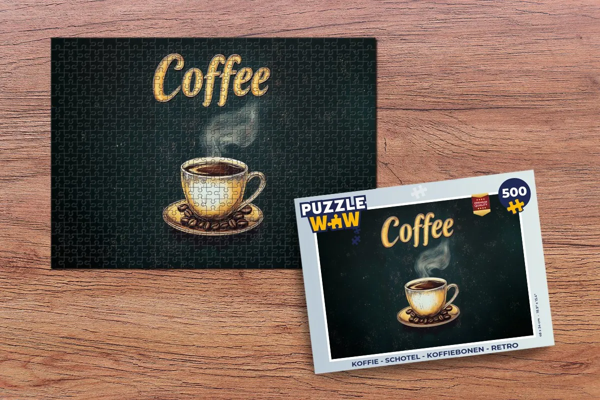 PuzzleWow Retro Koffie Schotel Puzzel 500 Stuks - MPN 8721373926699