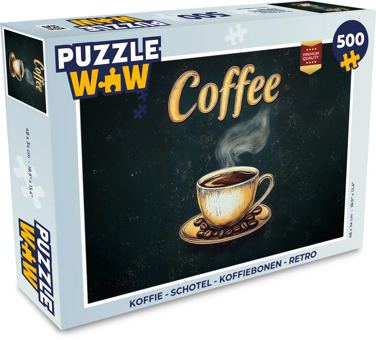 PuzzleWow Retro Koffie Schotel Puzzel 500 Stuks - MPN 8721373926699