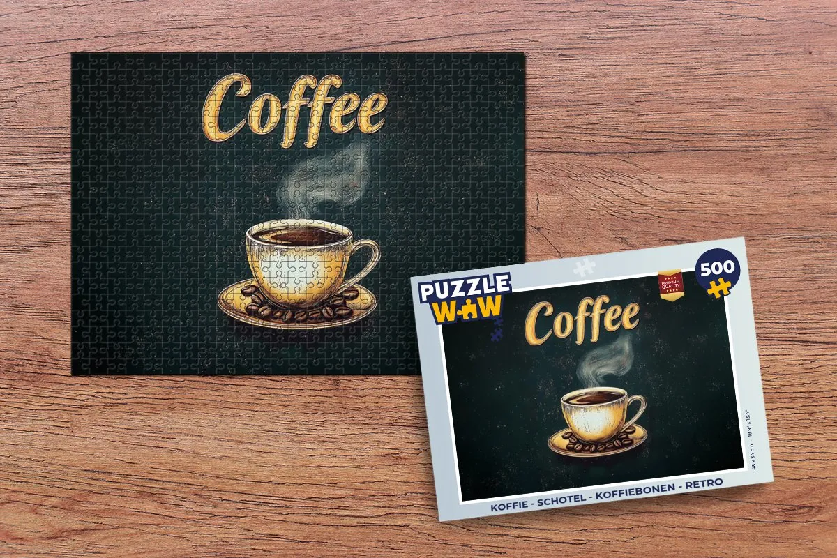 PuzzleWow Retro Koffie Schotel Puzzel 500 Stuks - MPN 8721373926699