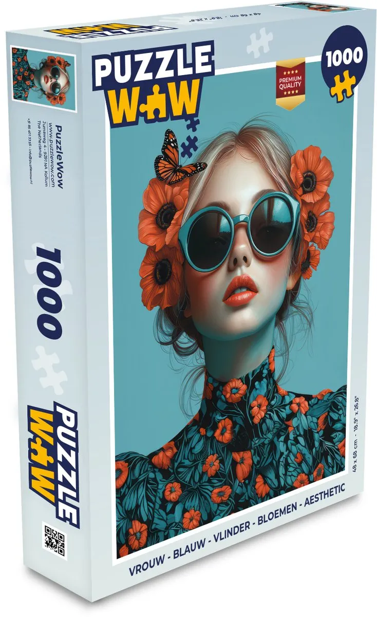PuzzleWow Vlinder Bloemen Legpuzzel 1000 Stuks