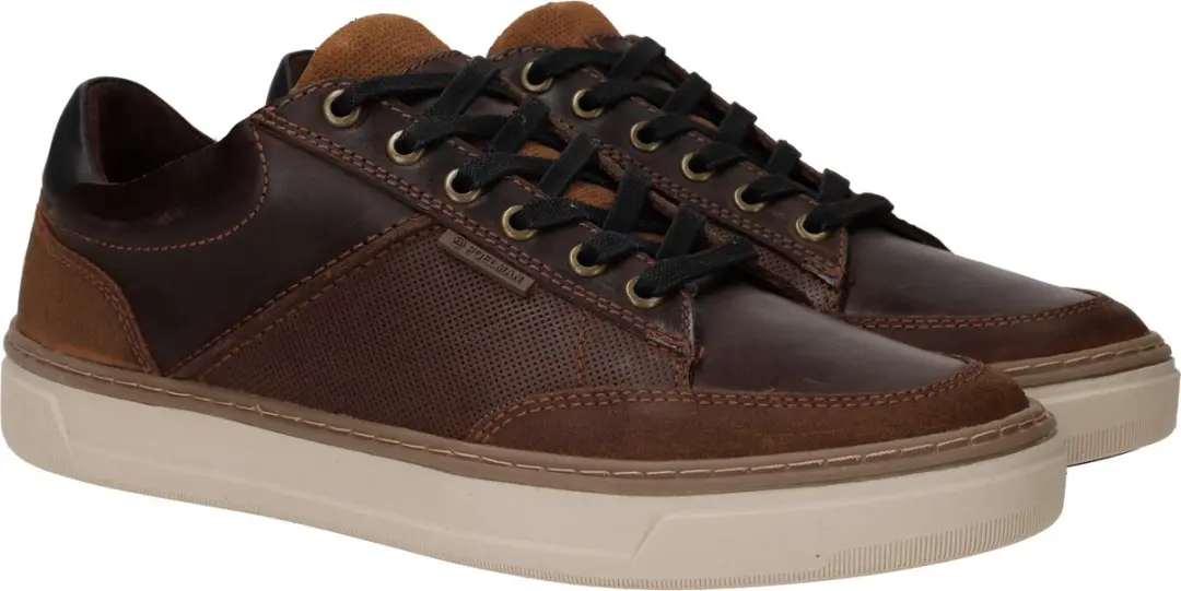 PS Poelman Heren Sneakers - Bruin - Maat 42 - afbeelding 2 van 6