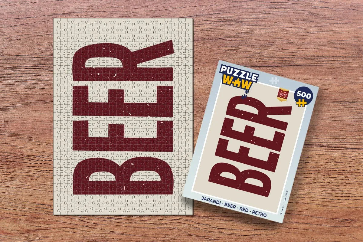 PuzzleWow Japandi Beer Legpuzzel 500 Stuks - Rood/Beige