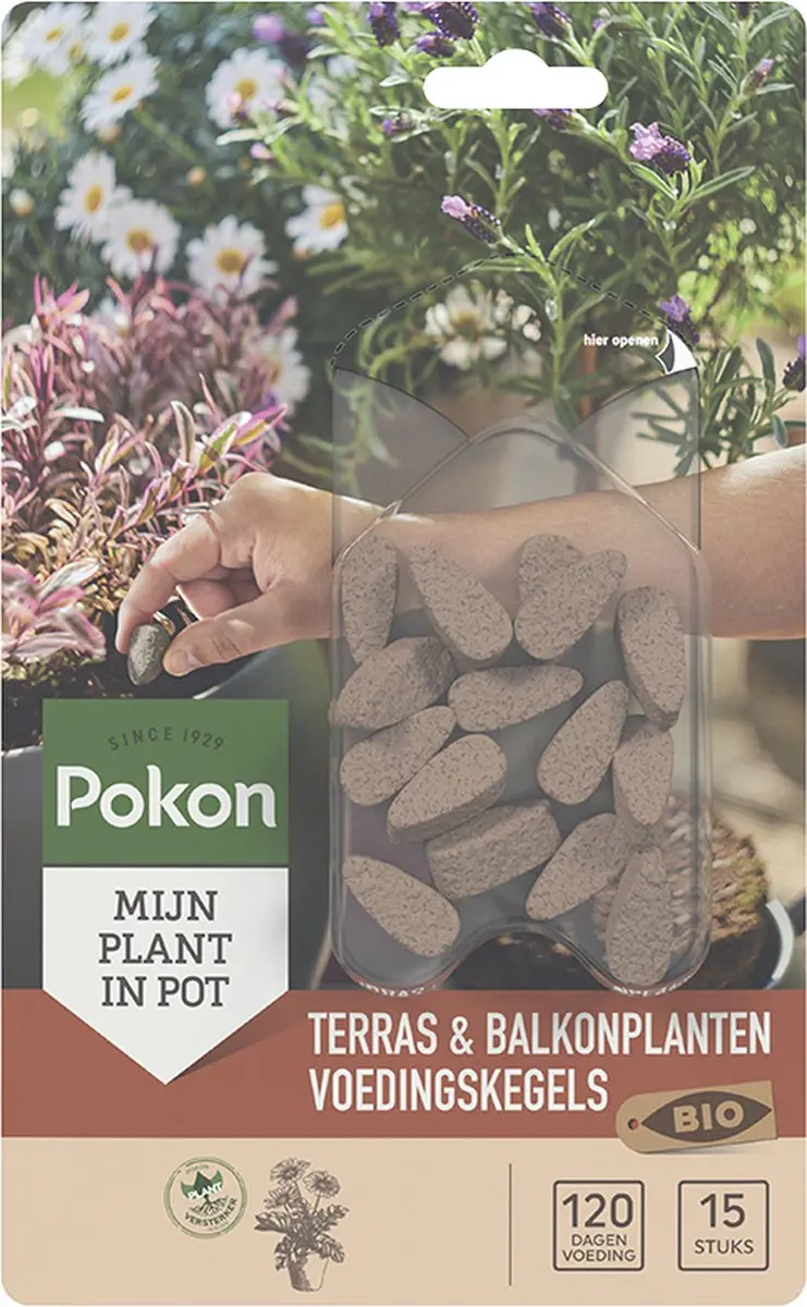 Pokon Bio Voedingskegels Terrasplanten 15 Stuks - 120 Dagen - afbeelding 6 van 6