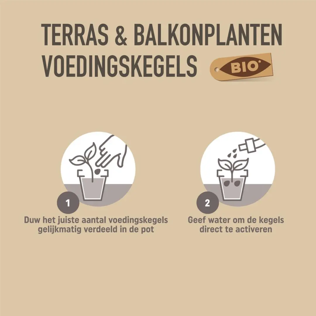 Pokon Bio Voedingskegels Terrasplanten 15 Stuks - 120 Dagen - afbeelding 3 van 6