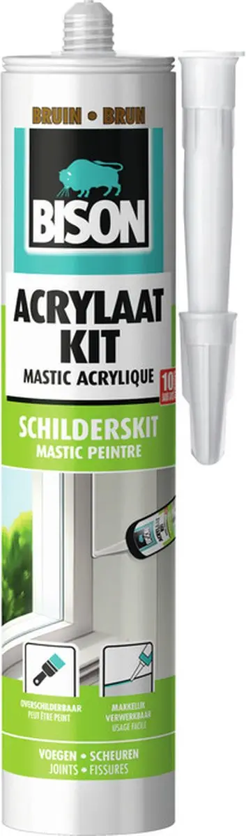 Bison Acrylaatkit Universeel bruin koker 300 ml