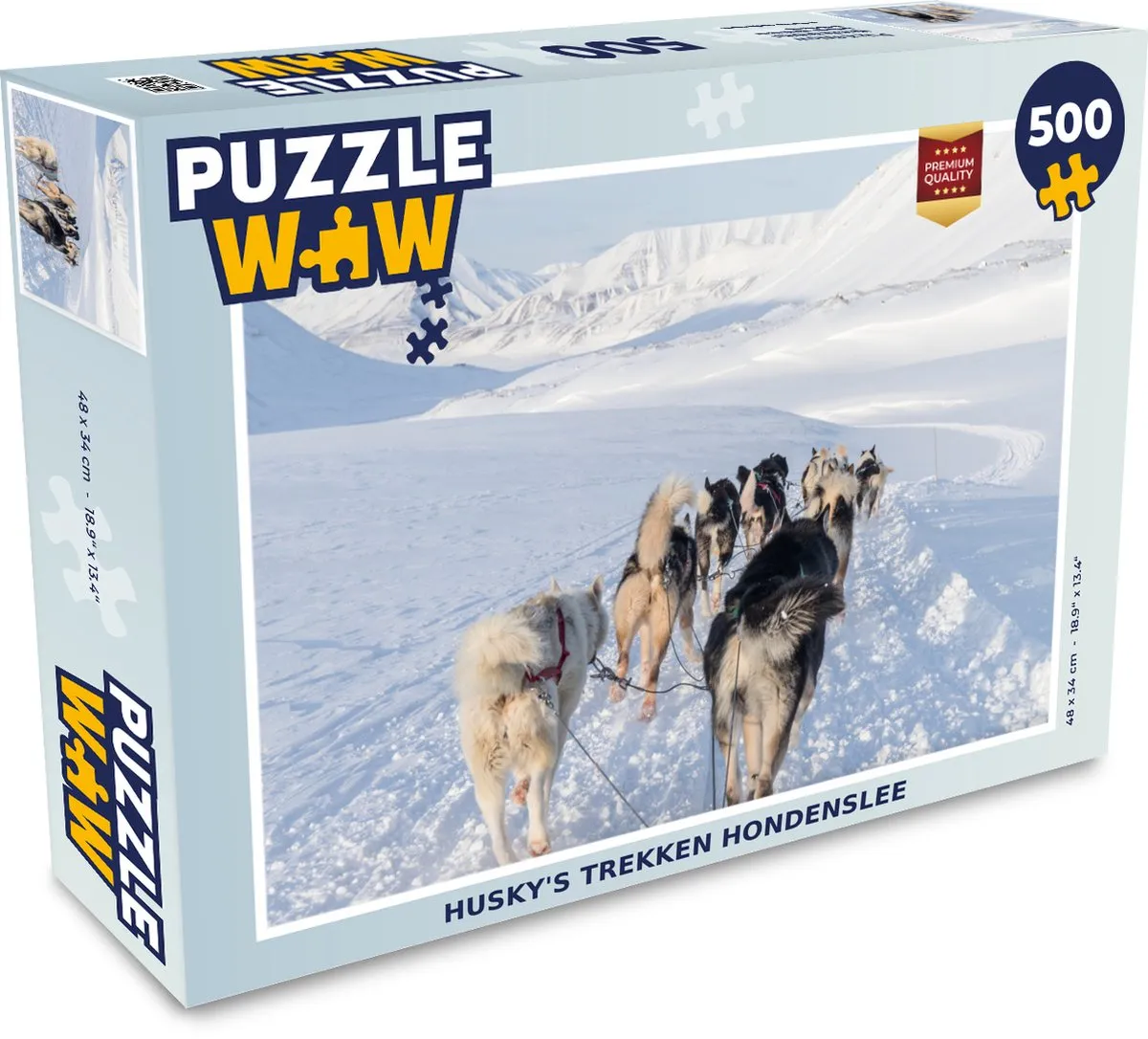PuzzleWow Husky's Trekken Hondenslee Legpuzzel 500 Stuks