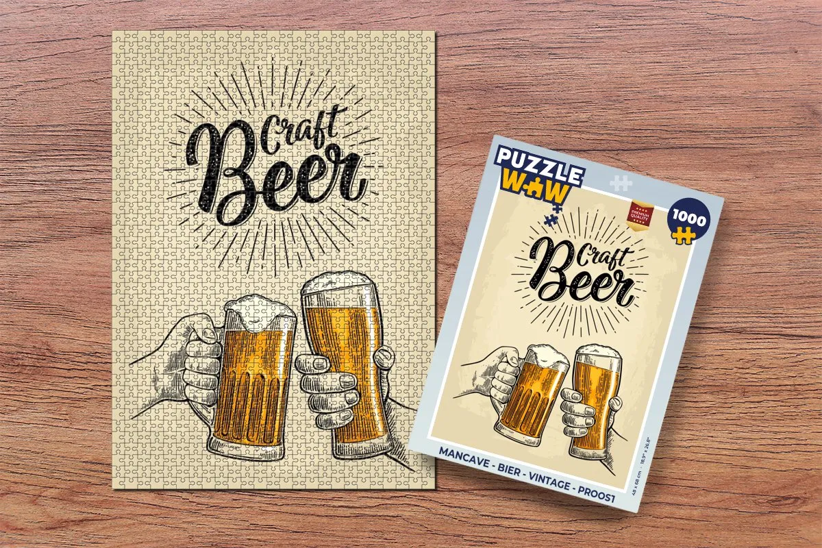 PuzzleWow Mancave Bier Legpuzzel 1000 Stuks - Multicolor