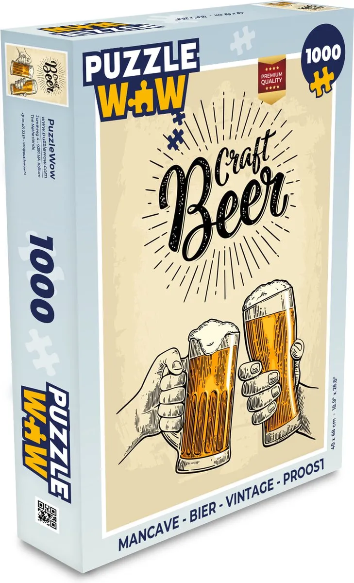 PuzzleWow Mancave Bier Legpuzzel 1000 Stuks