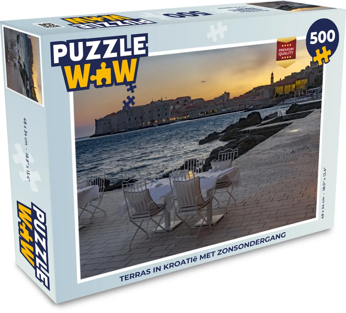 PuzzleWow Terras in Kroatië Legpuzzel 500 Stuks - Multicolor