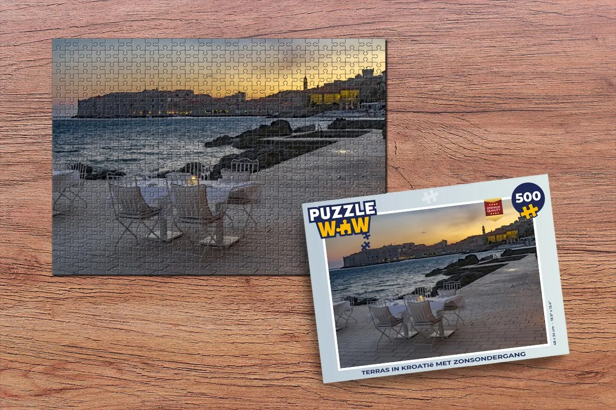 PuzzleWow Terras in Kroatië Legpuzzel 500 Stuks - Multicolor
