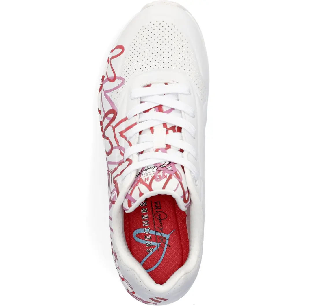 Skechers Uno-Spread The Love Dames Sneakers - Wit - afbeelding 6 van 6