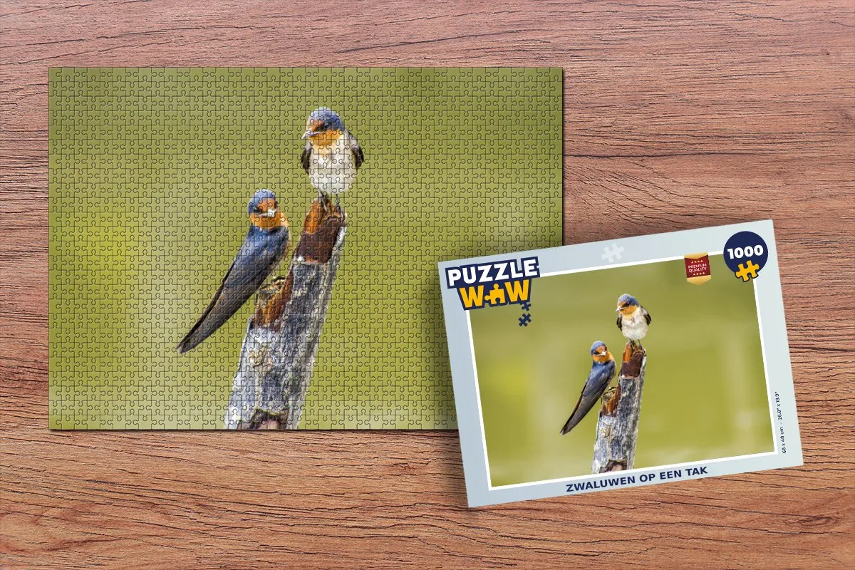 PuzzleWow Vogels Tak Portret Legpuzzel 1000 Stuks - Multicolor