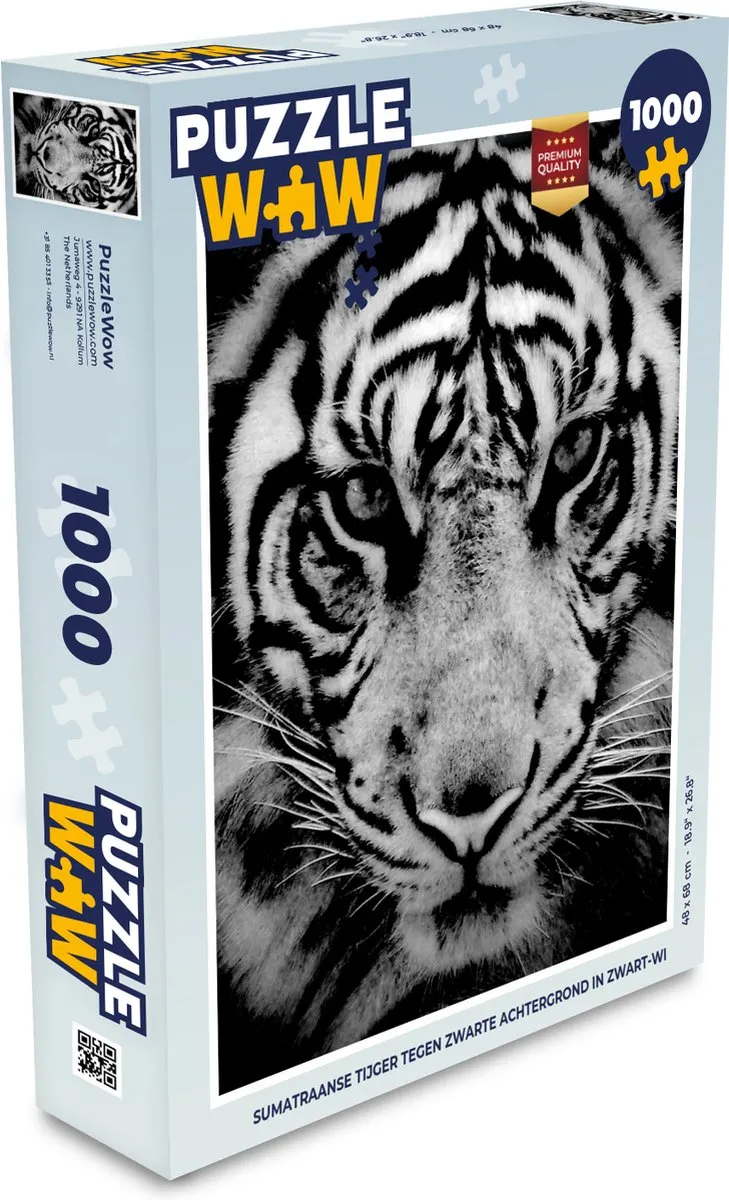 PuzzleWow Legpuzzel Sumatraanse Tijger 1000 Stuks