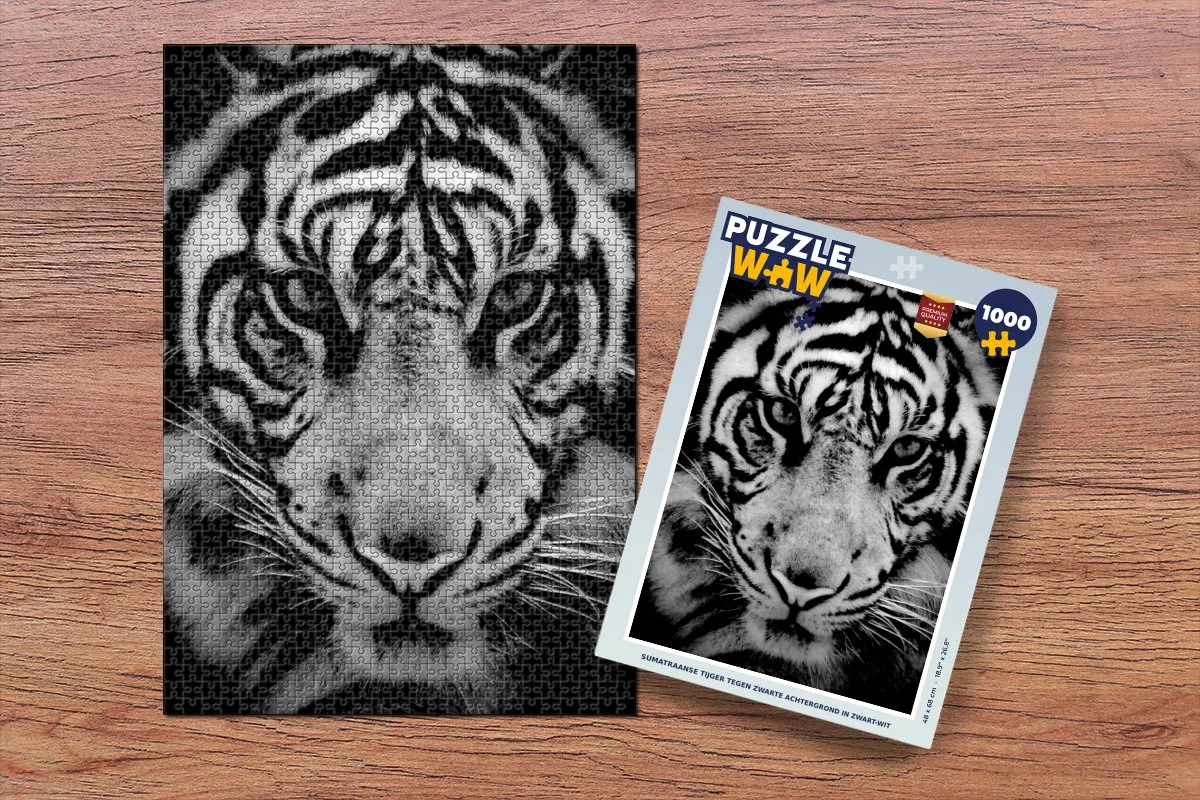 PuzzleWow Legpuzzel Sumatraanse Tijger 1000 Stuks - Multicolor