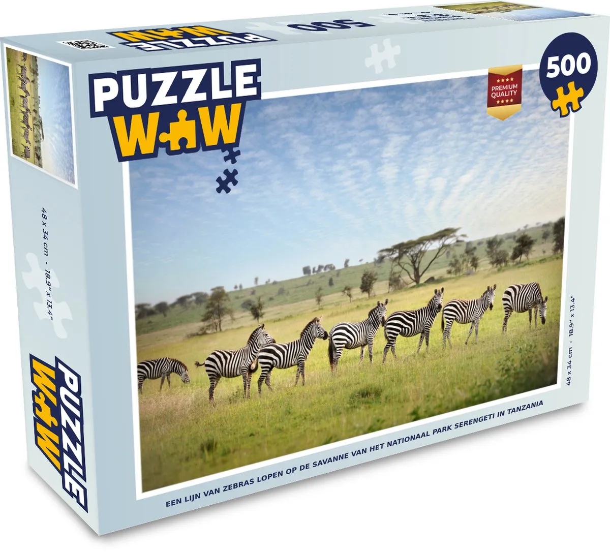 PuzzleWow Serengeti Zebras Legpuzzel 500 Stuks