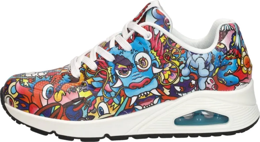 Skechers Uno Vexx Color Doodle Sneakers - Rood - afbeelding 2 van 6