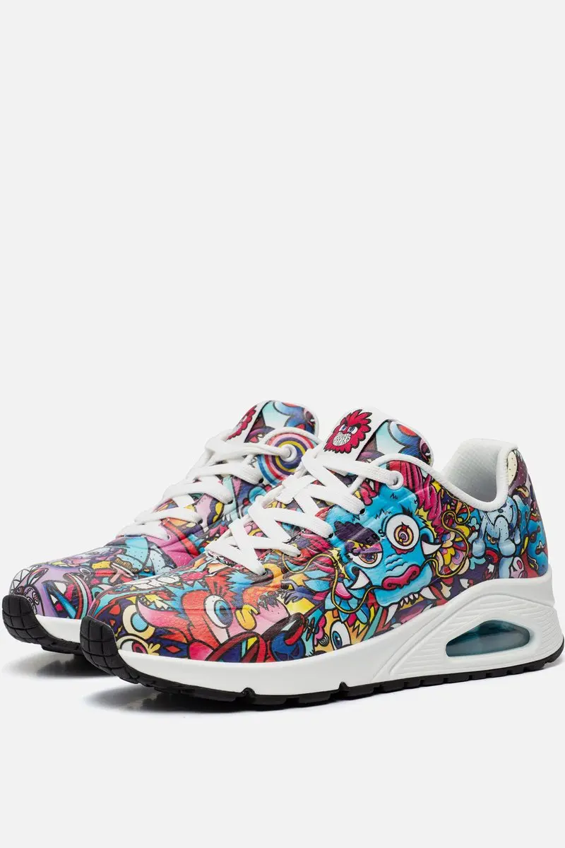 Skechers Uno Vexx Color Doodle Sneakers rood