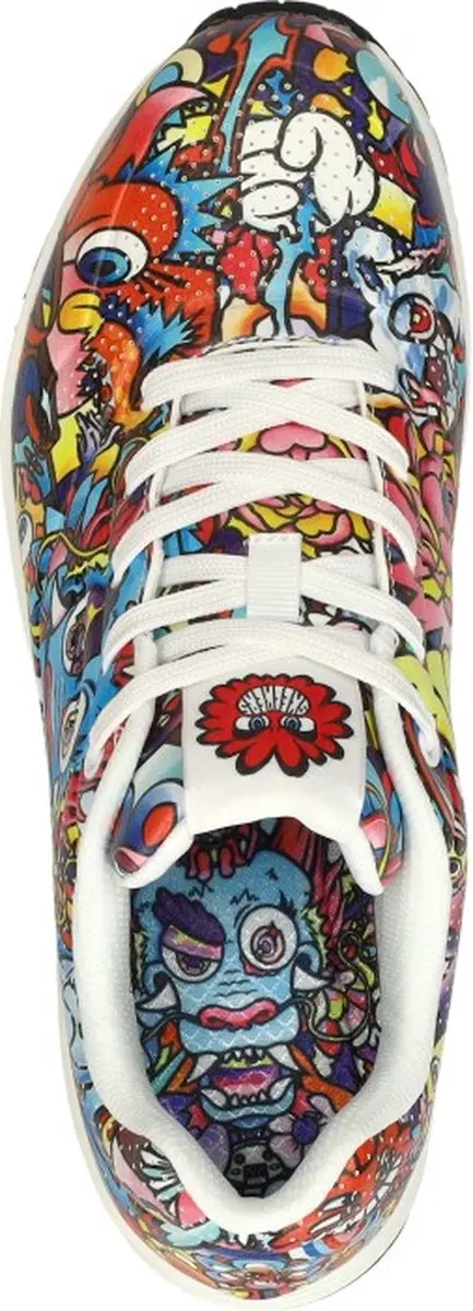 Skechers Uno Vexx Color Doodle Sneakers - Rood - afbeelding 5 van 6