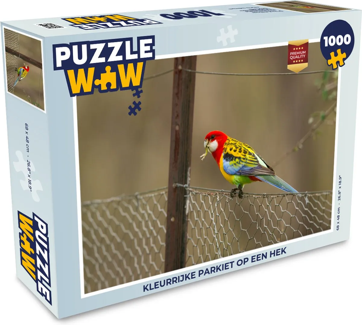 PuzzleWow Legpuzzel Kleurrijke Parkiet 1000 Stuks