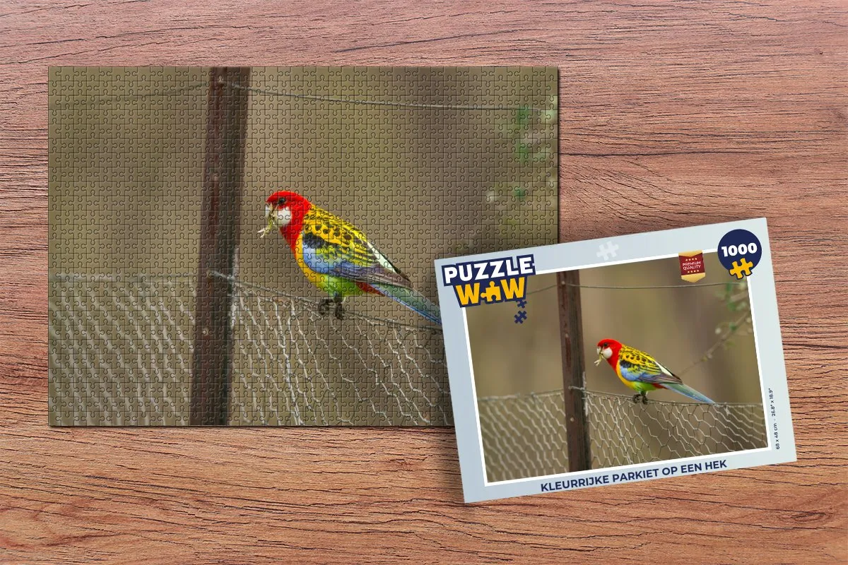 PuzzleWow Legpuzzel Kleurrijke Parkiet 1000 Stuks - Multicolor