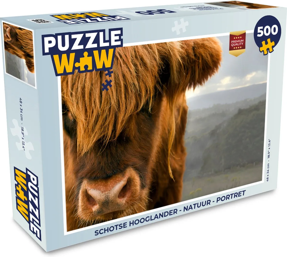 PuzzleWow Schotse Hooglander Legpuzzel 500 Stuks