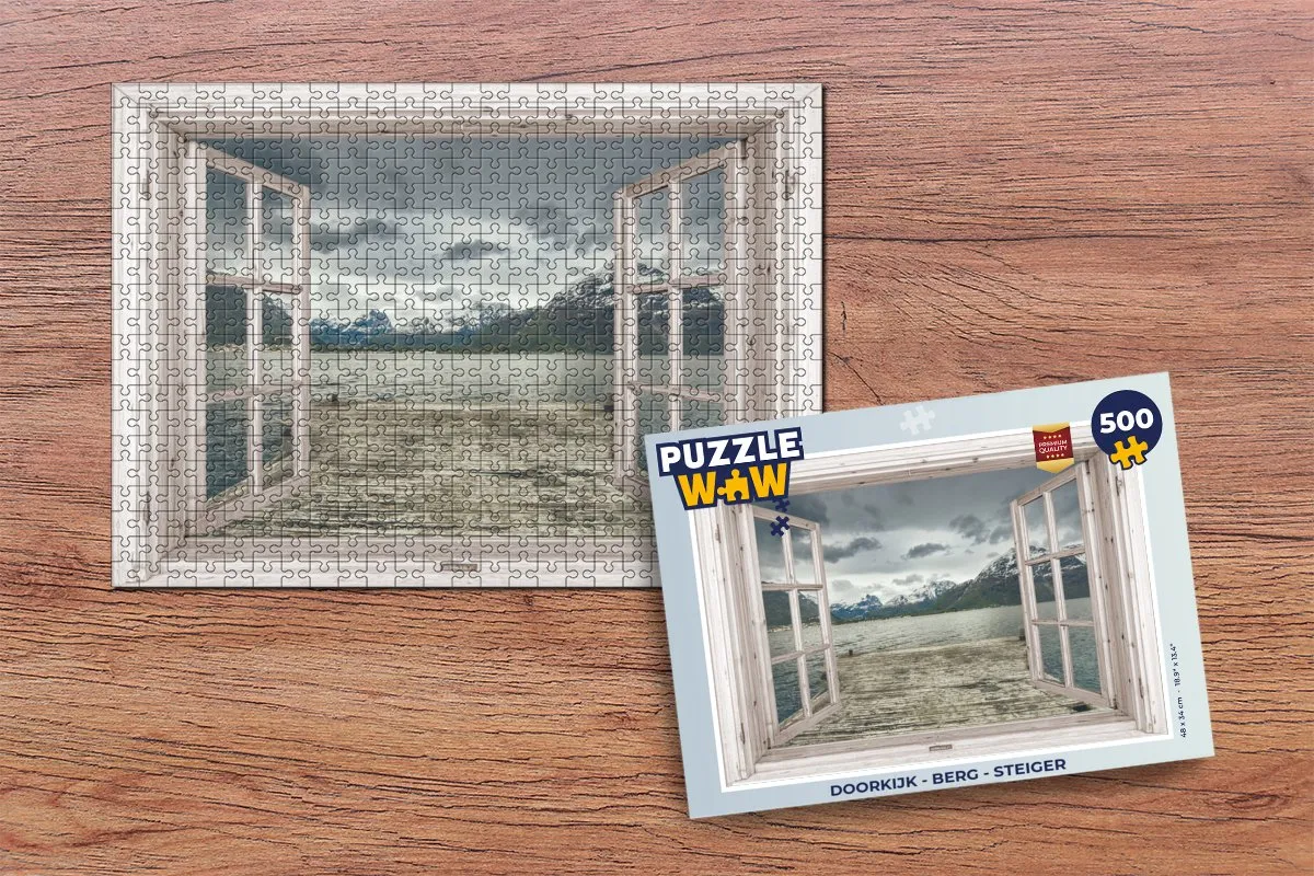 PuzzleWow Doorkijk Berg Steiger Legpuzzel 500 Stuks - Multicolor