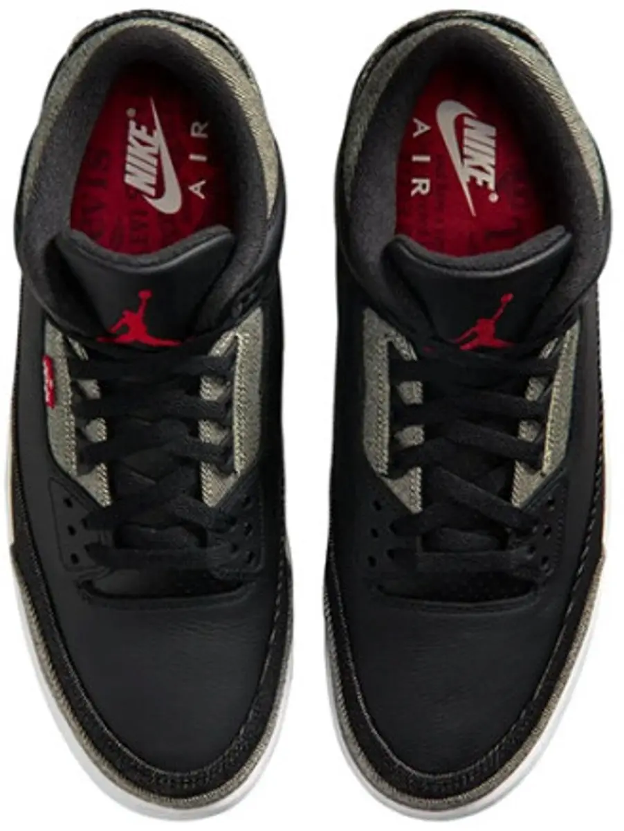 Nike Jordan 3 Retro Levi’s - Denim/Black/Gym Red - afbeelding 6 van 6