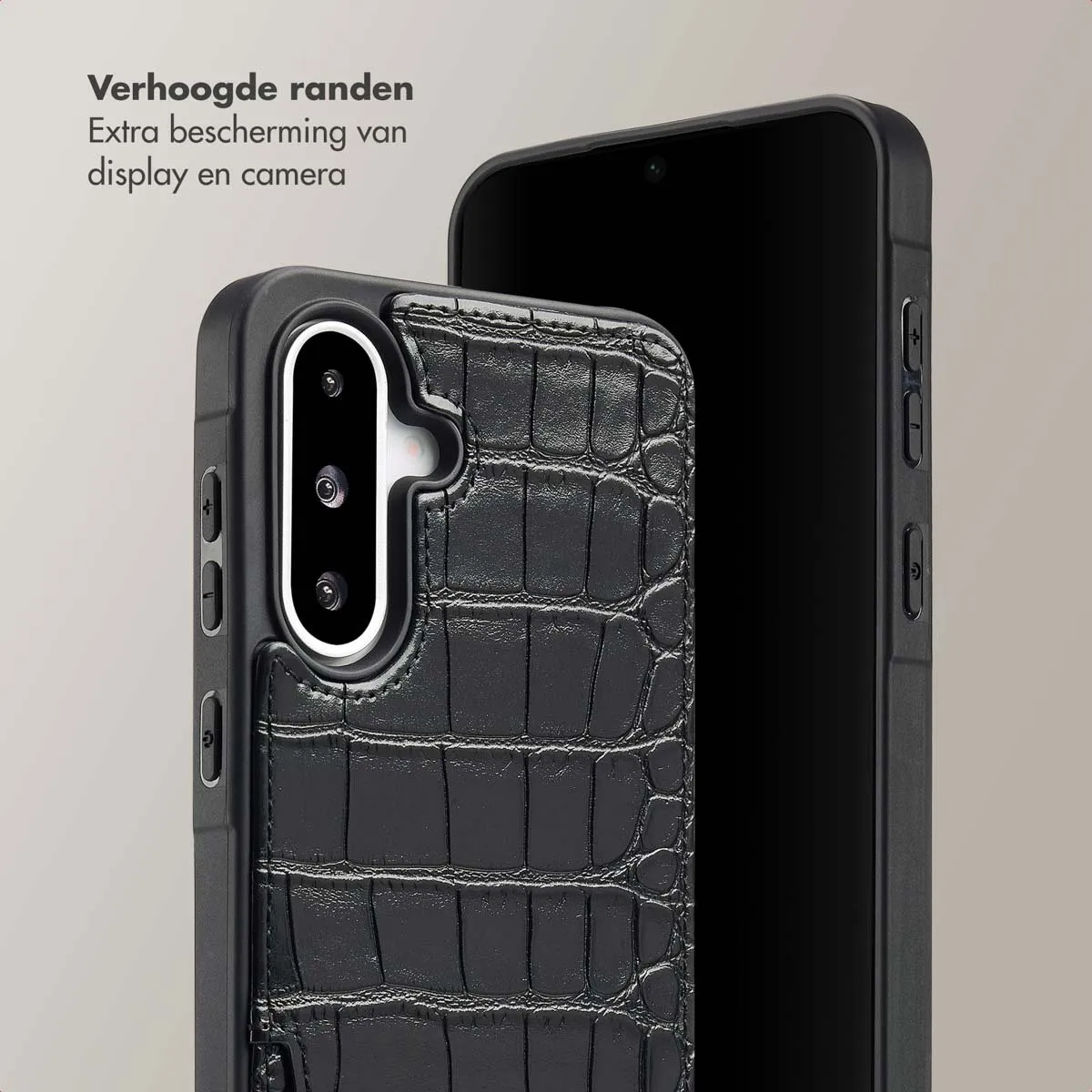 Selencia Croco Backcover Hoesje Samsung Galaxy A36/A56 - Zwart