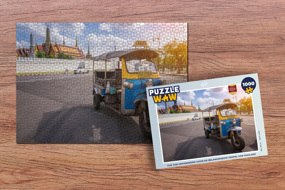 PuzzleWow Tuk Tuk Thailand Legpuzzel 1000 Stuks - Multicolor
